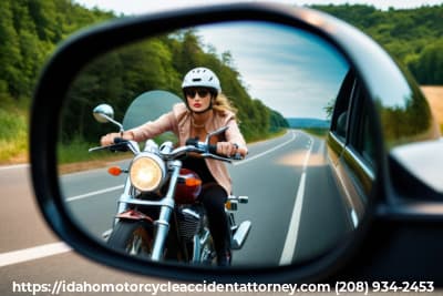 imahge of blindspot motorcycle accident in Idaho